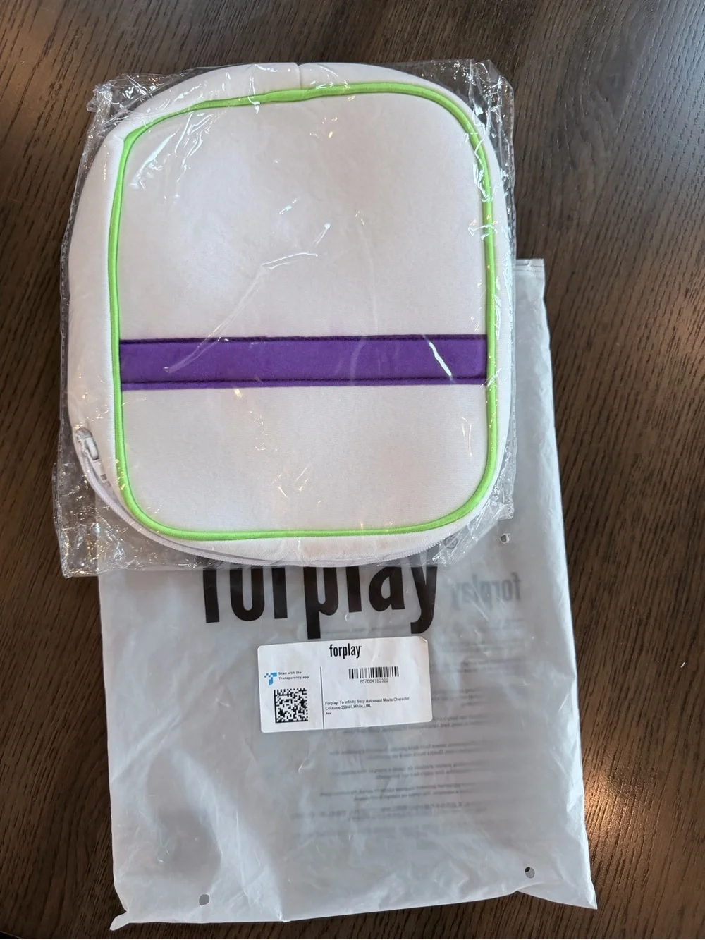 Foreplay White Mini Backpack with Purple Stripe and Lime Trim - Buzz Lightyear